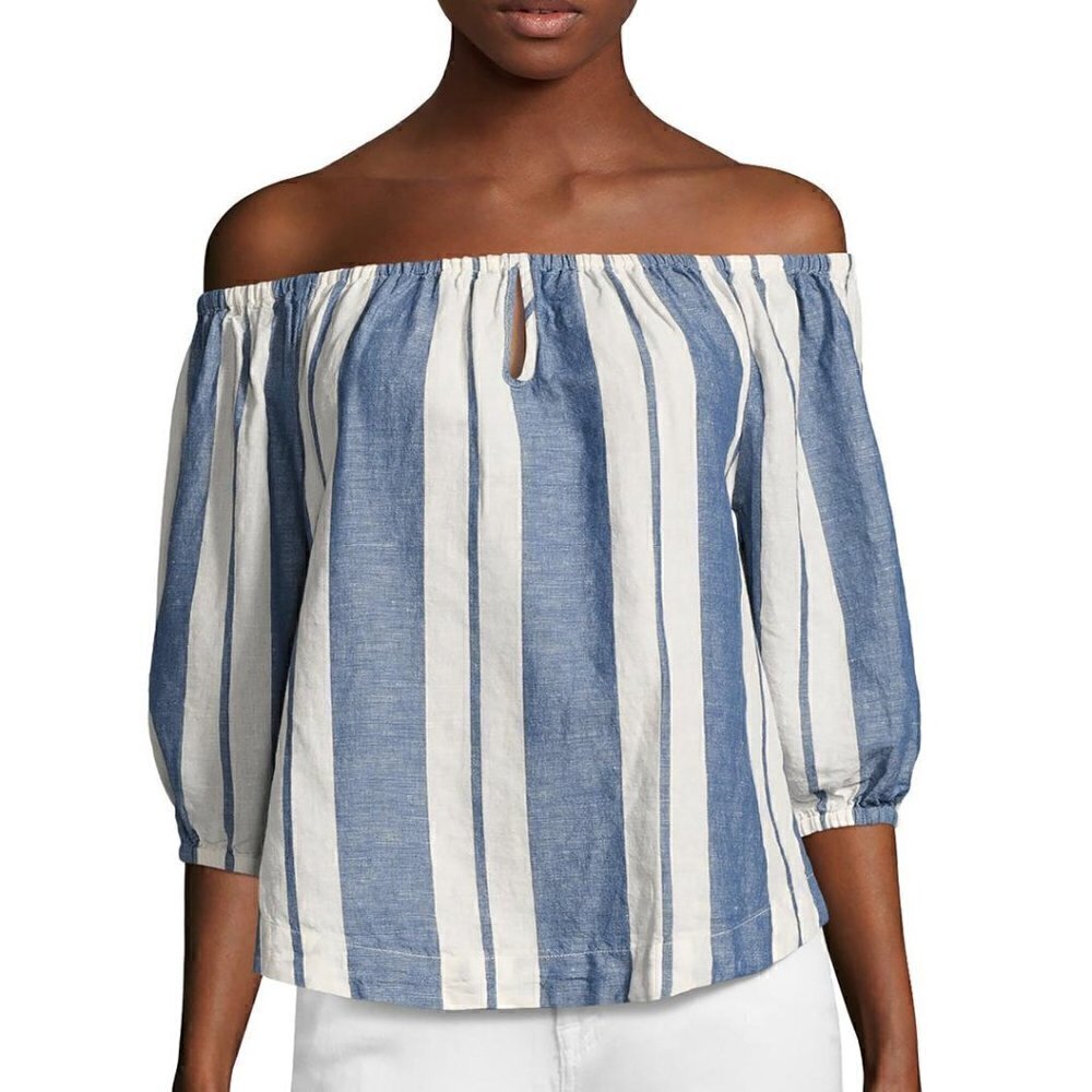 Young Fabulous & Broke Globe Striped Shoulder Top